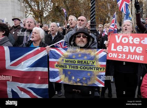 London UK 23rd November 2016 Pro Brexit Protest Outside The House