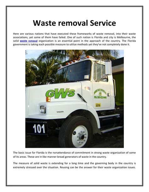 Ppt Waste Removal Service Powerpoint Presentation Free Download Id