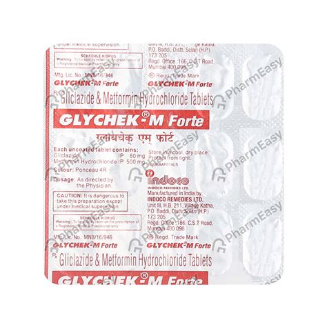 Buy Glychek M Forte Strip Of 15 Tablets Online At Flat 18 Off Pharmeasy