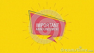 Ribbon Banner With Text Important Announcement Poster In Pop Art Style