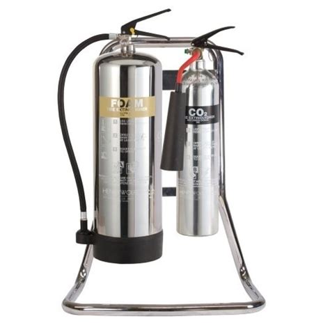 Compact Chrome Double Fire Extinguisher Stand Gulf Safety