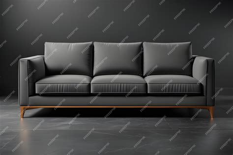 Premium Photo | Black leather sofa in a modern living room