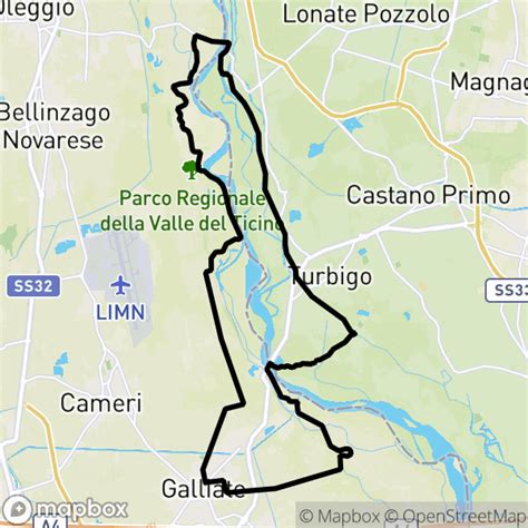 Galliate Valle Del Ticino Mappa Percorso Ciclabile Bici