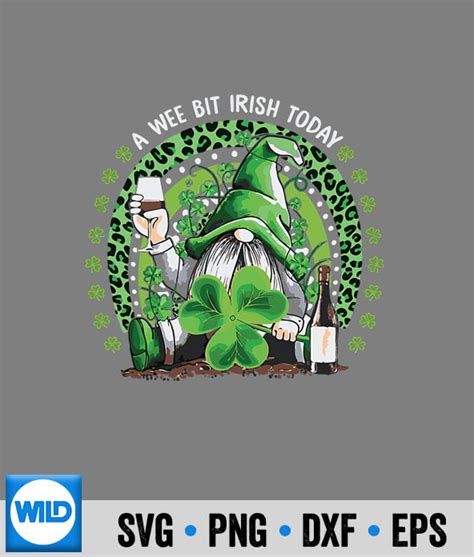 St Patrick Day Svg St Patricks Day Irish Gnome Drink Wine Shamrock