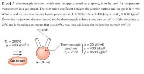 Solved 3 Pts A Thermocouple Junction Which May Be Chegg