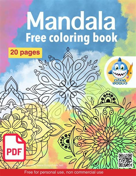 20 mandalas coloring book - Busy Shark