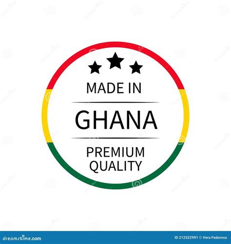 Ghana Round Circle Flag Ghanaian Circular Button Banner Icon Eps