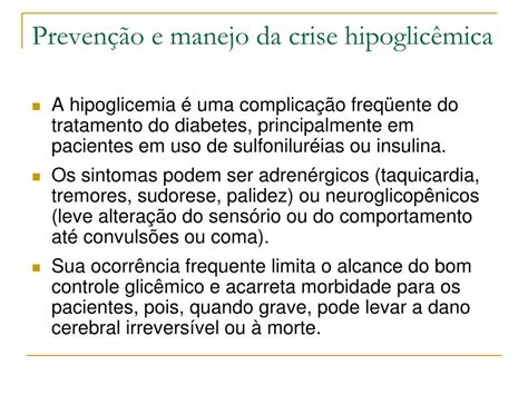 Ppt Prevenção E Manejo Das Complicações Agudas Hiperglicemia E