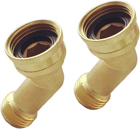 Amazon Hanobo 2 Pack Brass Garden Hose Elbow Connector 45 Degree