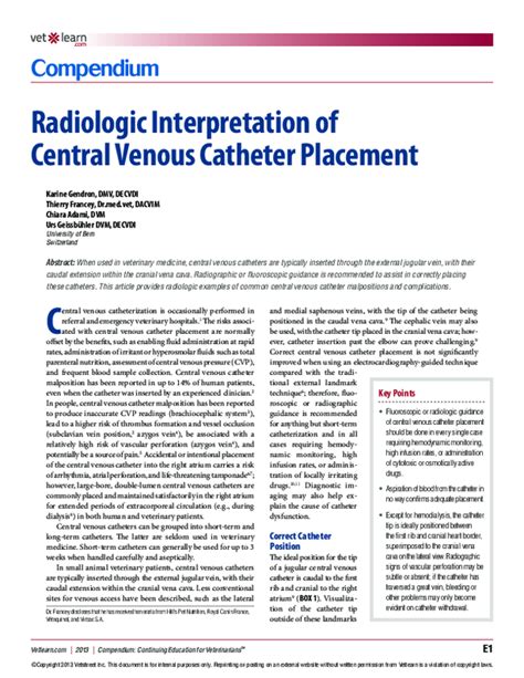 Pdf Radiologic Interpretation Of Central Venous Catheter Placement