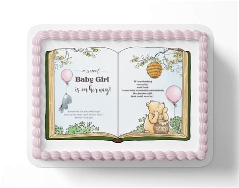 Pooh Bear Baby Shower Cake Topper Edible Image Pooh Bear Baby Shower