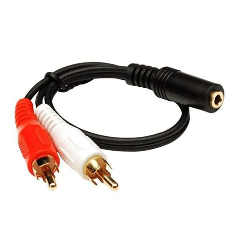 Cabo 2 RCA Macho para Jack 3 5mm Fêmea de 65 cm JocaEletronica