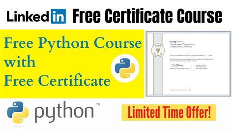 Linkedin Free Python Online Course For Beginners With Free Certificate