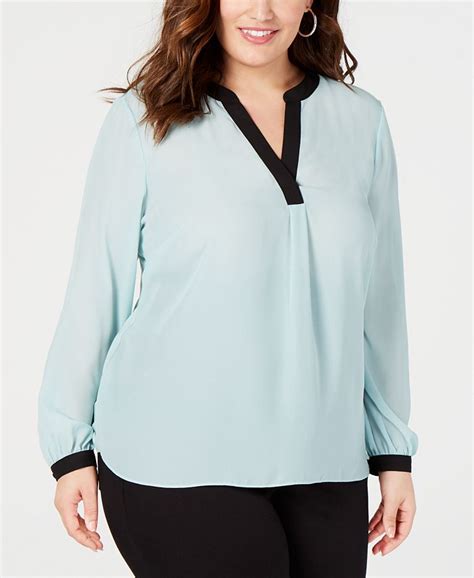 Inc International Concepts I N C Plus Size Colorblocked Top Created