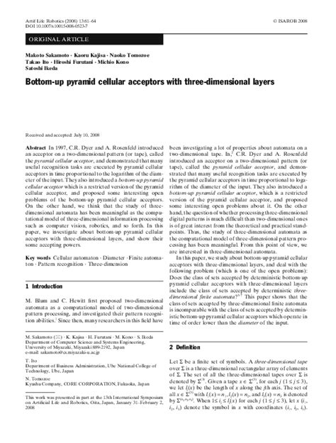 Pdf Bottom Up Pyramid Cellular Acceptors With Three Dimensional Layers