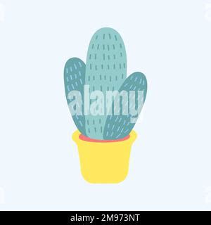 Cute Cactus In Pot Sticker Vector Stock Vector Image Art Alamy