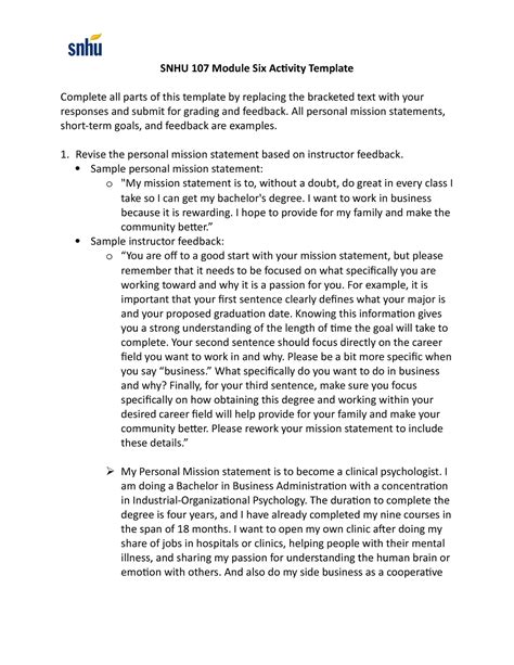 Snhu Module Six Activity Template Snhu Module Six Activity