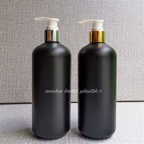 Jual Botol Pump 500ml Hdpe Hitam Tutup Pump Lotion Gold Silver Botol