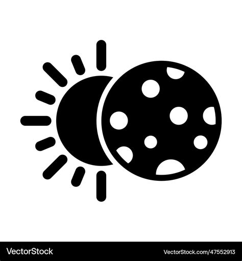 Solar Eclipse Glyph Icon For Personal Royalty Free Vector