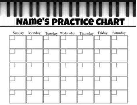 Free Piano Practice Chart | Customize Online then Print at Home