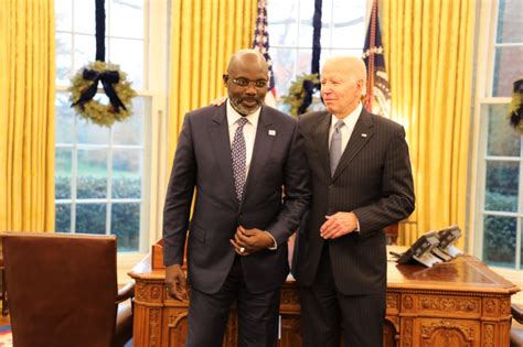 U. S. President Joseph R. Biden Meets with Liberian President George ...