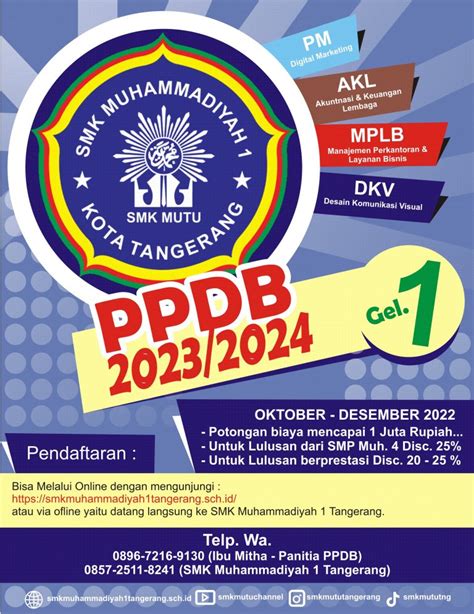 PPDB 2023 2024 SMK Muhammadiyah 1 Tangerang