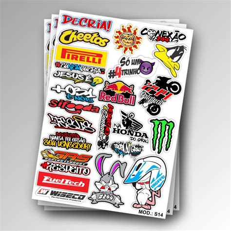 Cartela De Adesivos S Para Carro Moto Ou Bike Sticker Notebook