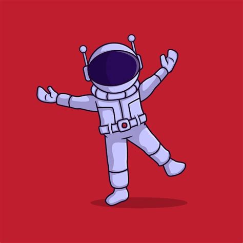 Ilustración De Vector De Lindo Astronauta De Pie Y Estiramiento Vector Premium