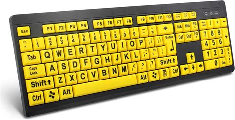 Boogiio Large Print Computer Keyboard Wired Usb High Visibility