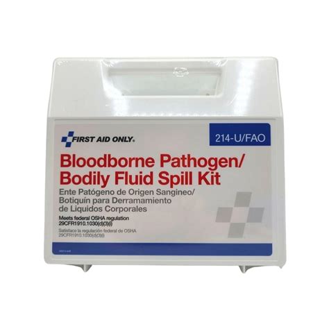 Wall Mount Bloodborne Pathogen And Bodily Fluid Spill Kit 24 Pieces