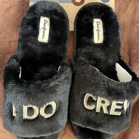 Dearfoam “I Do Crew” memory foam slippers | Reception shoes, Dearfoam ...