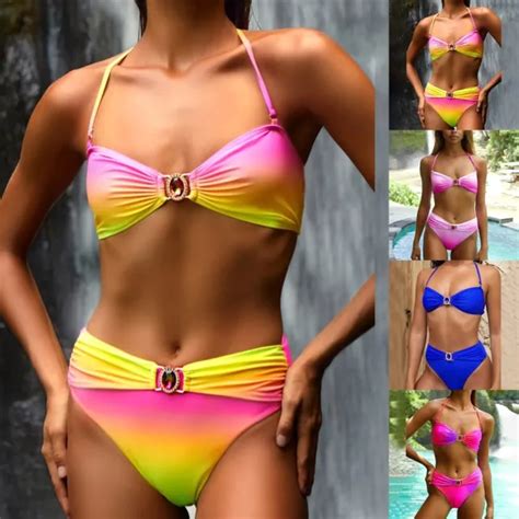 ENSEMBLE L GANT MAILLOTS De Bain PushUp Cristal Bikini Pour Femmes V