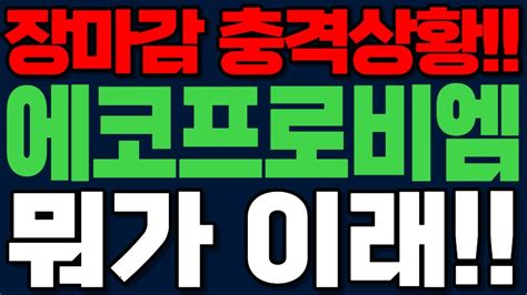 에코프로비엠 장마감 심장마비 속보💥이거 진짜야 난리났다 미쳤다 미쳤어 박순혁추천주 에코프로비엠목표가에코프로비엠주가