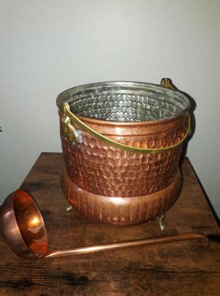 D Co En Cuivre Chaudron Avec Sa Louche Cache Pot Vintage Luckyfind