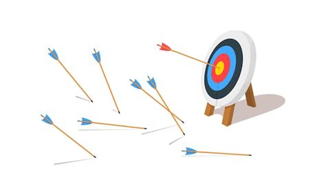 premium vector target arrows missed shot  archery target