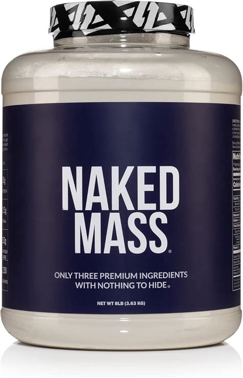 Naked Mass Natural Weight Gainer Protein Powder 8lb Bulk GMO Free