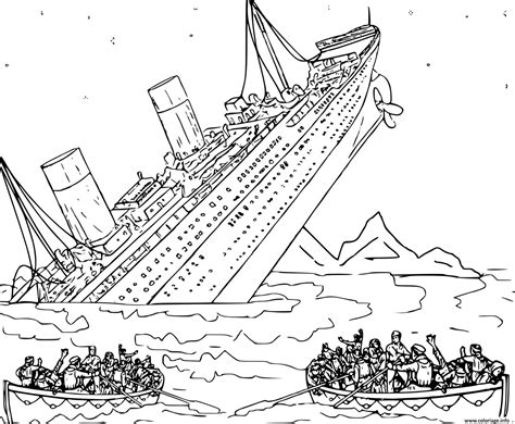 Coloriage Bateau Titanic Qui Coule