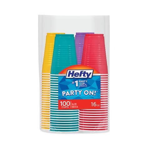 Hefty® Easy Grip Disposable Plastic Party Cups 16 Oz Assorted Colors