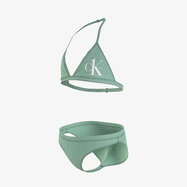 Calvin Klein Triangle Çocuk Yeşil Bikini Takımı Mayo KY0KY00012 L2Z