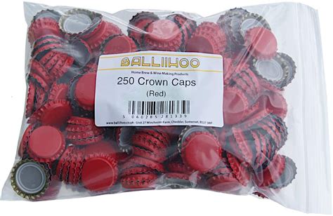 Balliihoo Pack Of 250 Crown Bottle Caps Red Uk Home