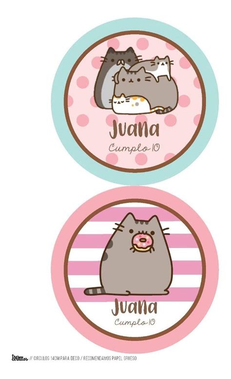 Kit Imprimible Pusheen Cats De Textos Editables En Pdf