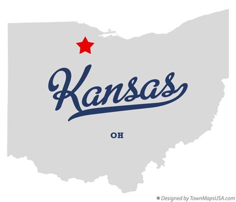 Map of Kansas, OH, Ohio