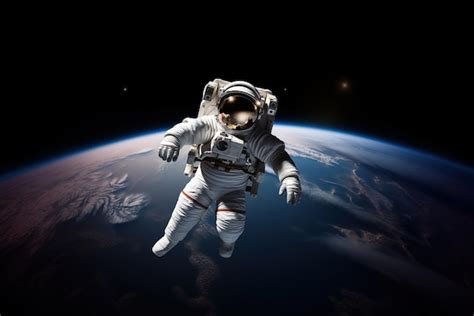 Premium Photo | Astronaut Floating Above Earth in Space