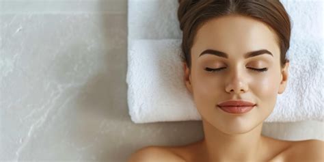 Premium Photo Tranquil Spa Wellness Concept Woman Relaxing With Eyes