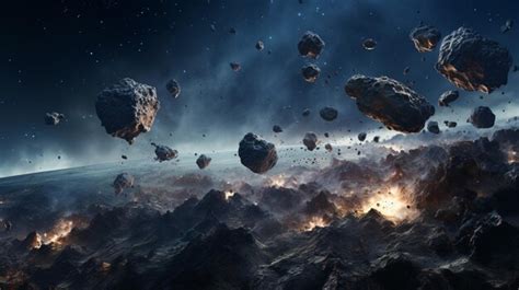 Premium Photo | Space Asteroid Belt Background