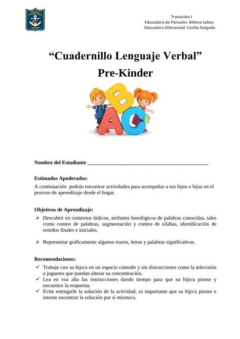 Pdf “cuadernillo Lenguaje Verbal” Pdfslide Net