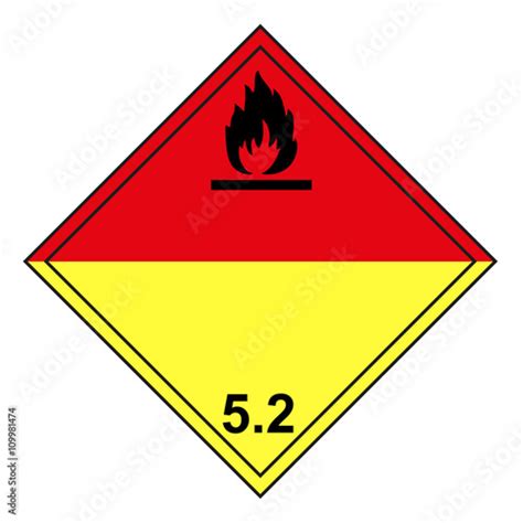 Gefahrgutkennzeichen Nach ADR Klasse 5 2 Organische Peroxide Stock