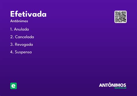 O Que Significa Efetivada - Efetivada - Significado e Sinônimo - escreva.ai
