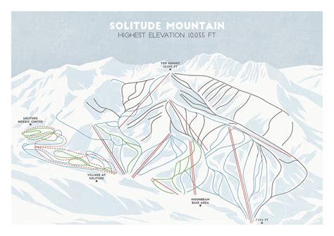 Solitude Mountain Trail Map Ski Map Snowboard Art Ski Etsy