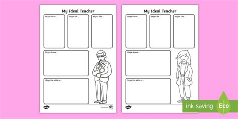 My Ideal Teacher Activity Sheet Teacher Made Twinkl Worksheets